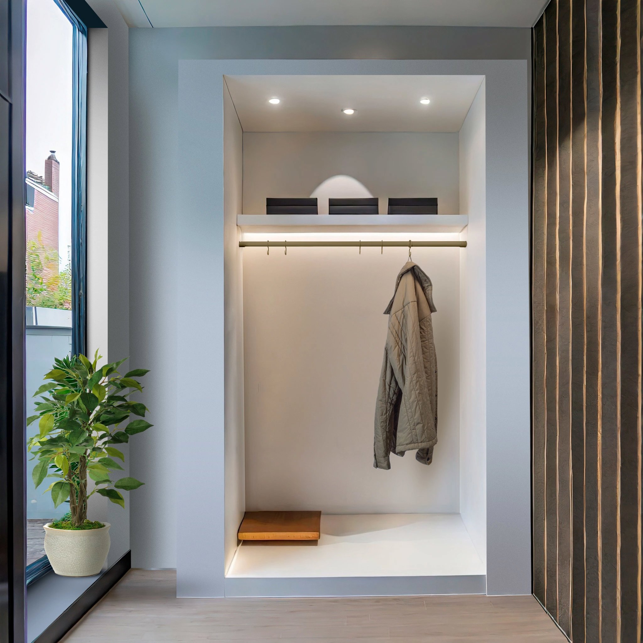 Kleiderstange Gold Ø25 (mit offener versteckter Befestigung)