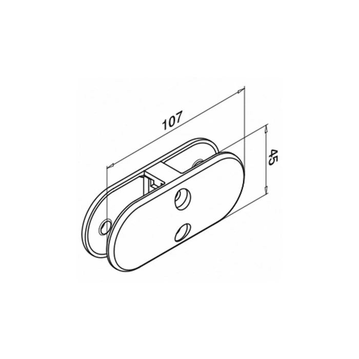 Glasverbinder Modell 2870 für flachen Anschluss