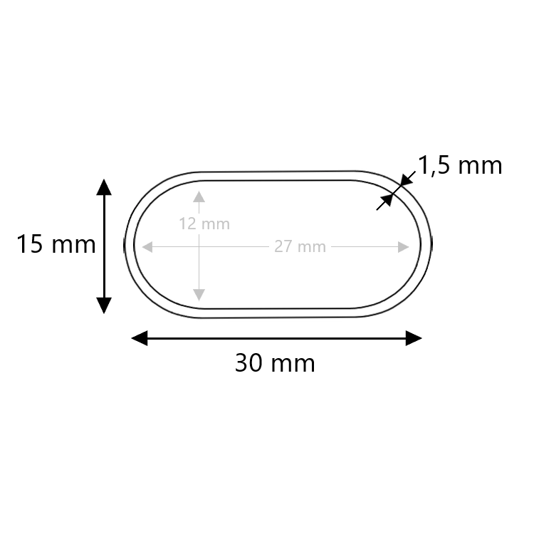 Schwarze Kleiderstange oval 30x15