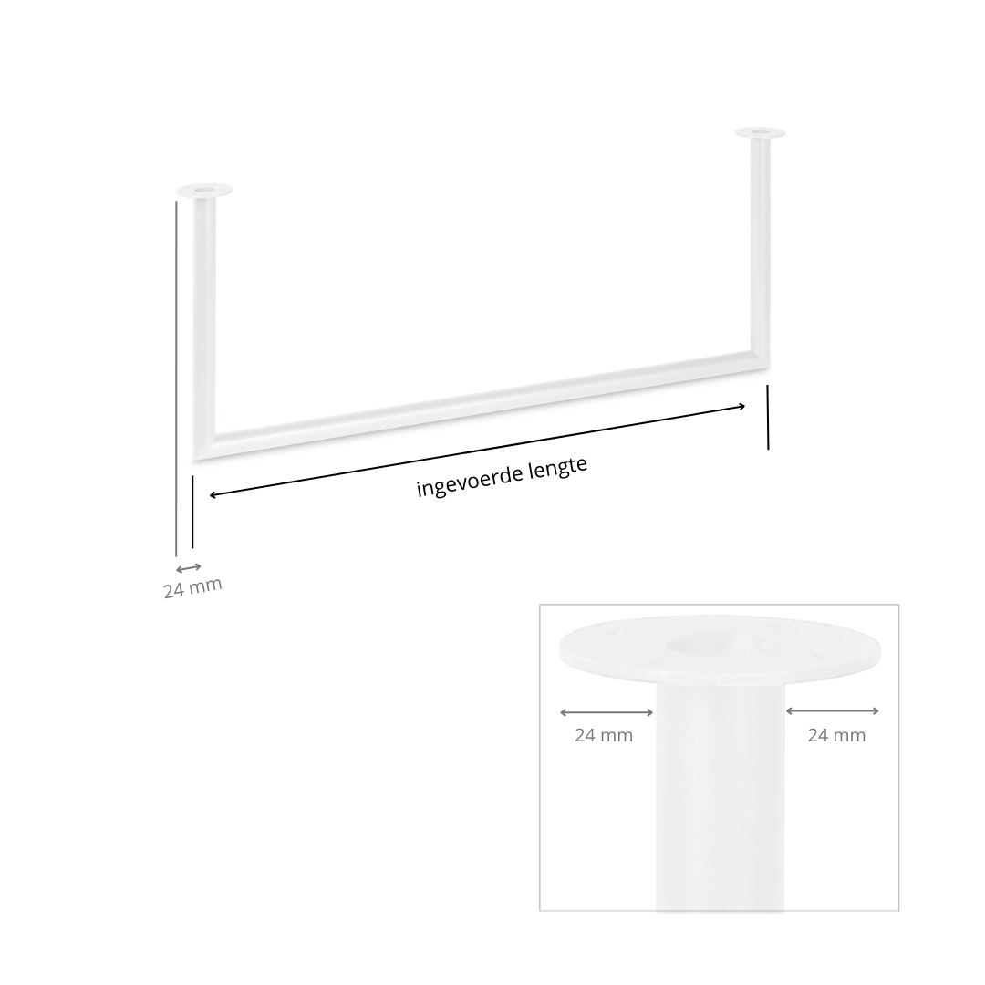 Kleiderstange U-form weiß Ø32