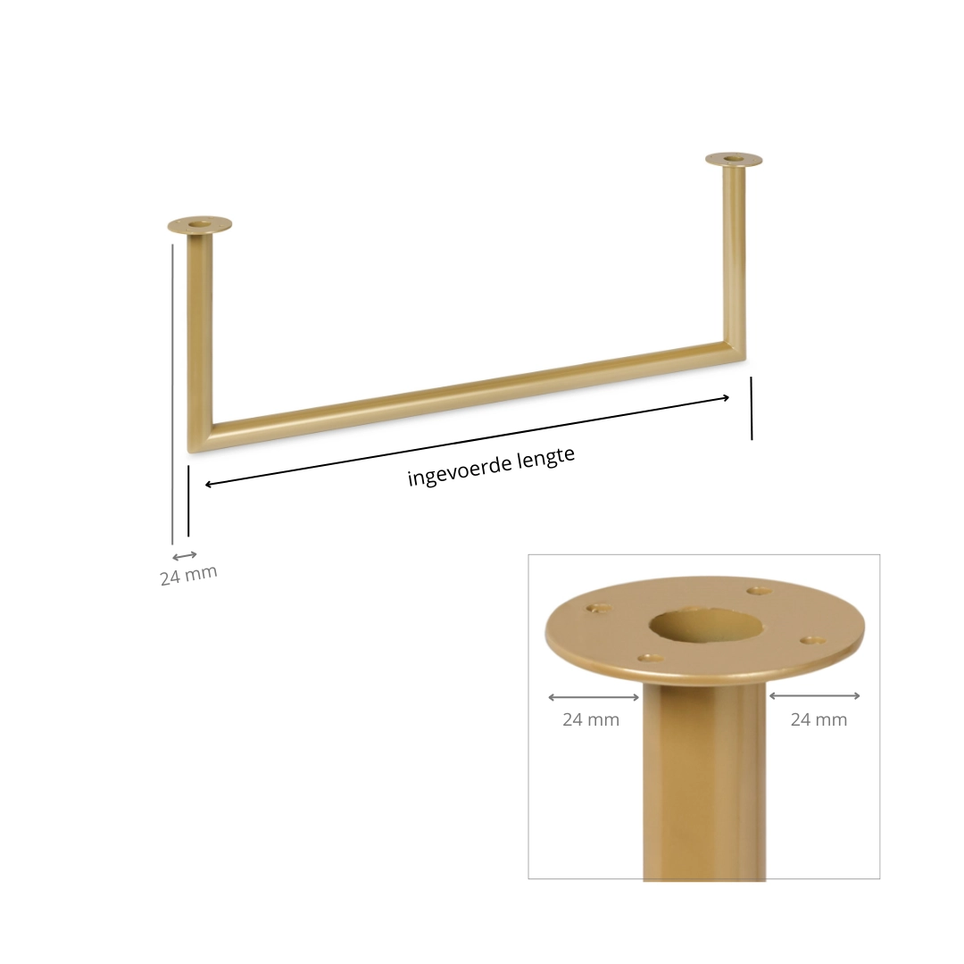 Kleiderstange U-form Gold Ø32