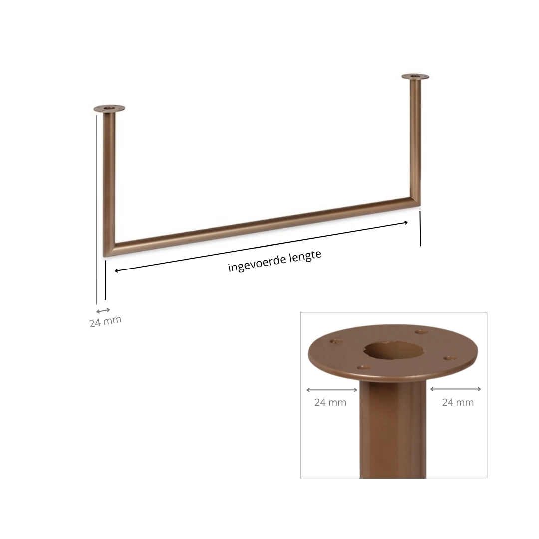 Kleiderstange U-form Bronze Ø32