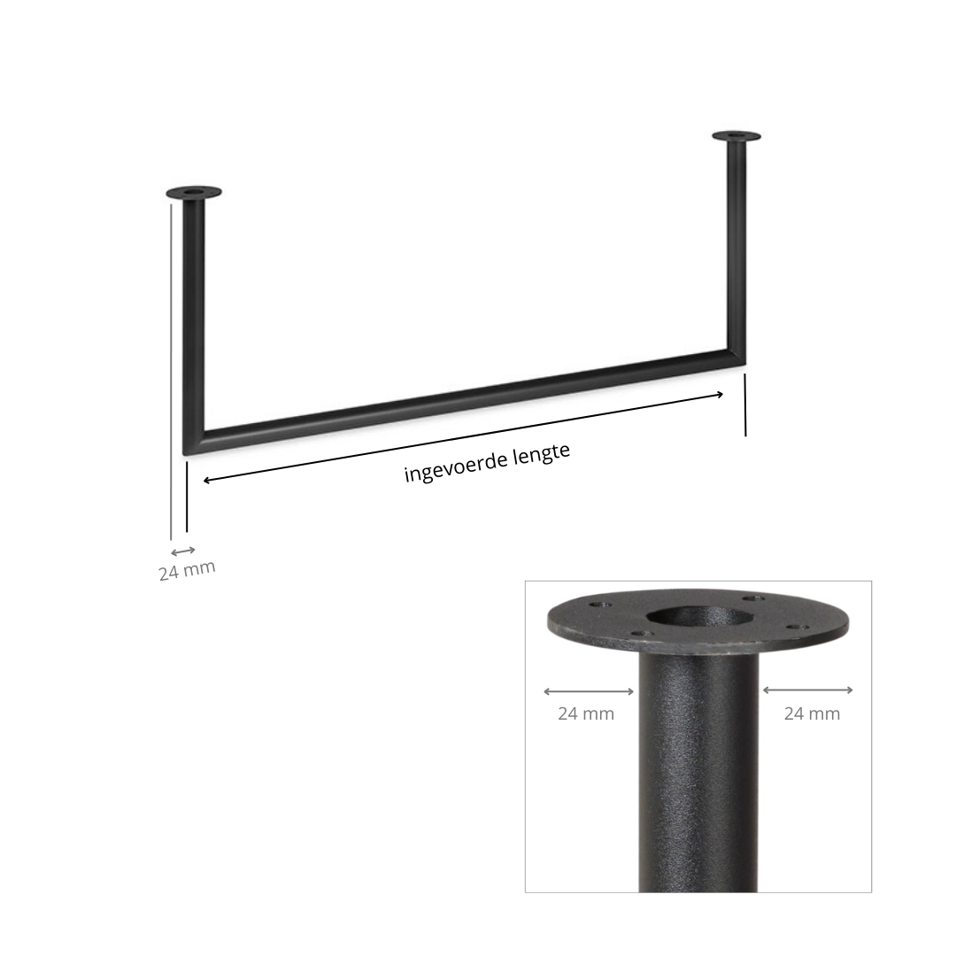 Kleiderstange U-form schwarz Ø32