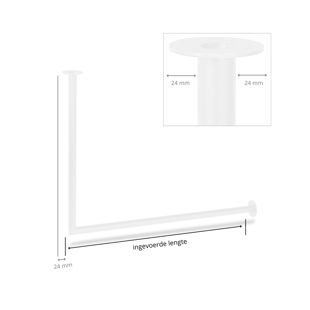 Kleiderstange Eck weiß Ø32