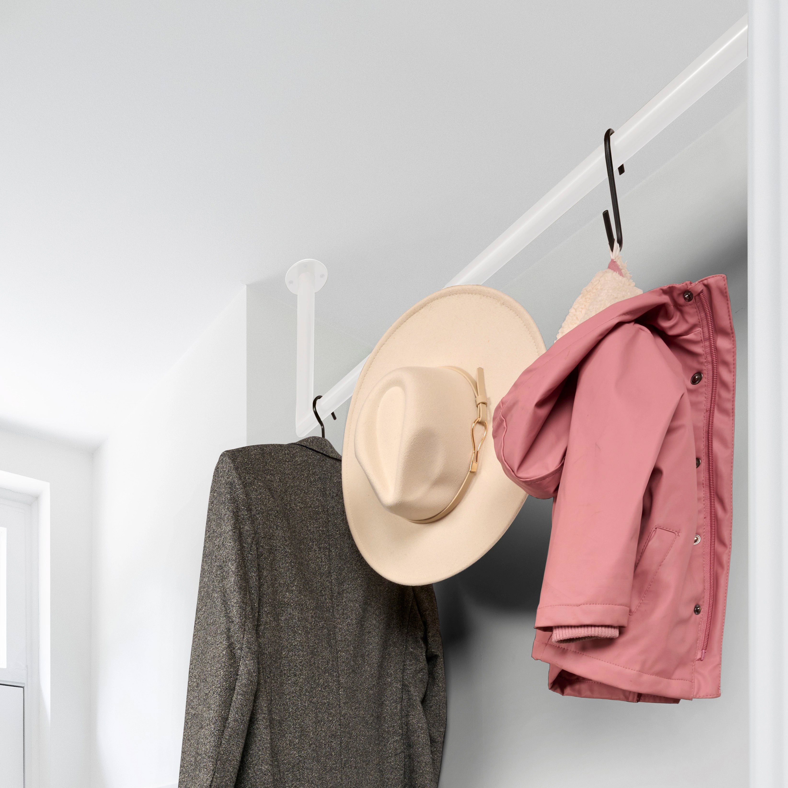 Kleiderstange Eck weiß Ø32