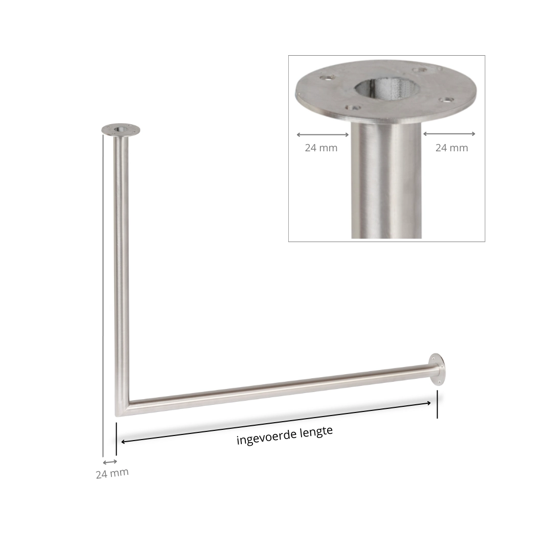 Kleiderstange Eck Edelstahl Ø32