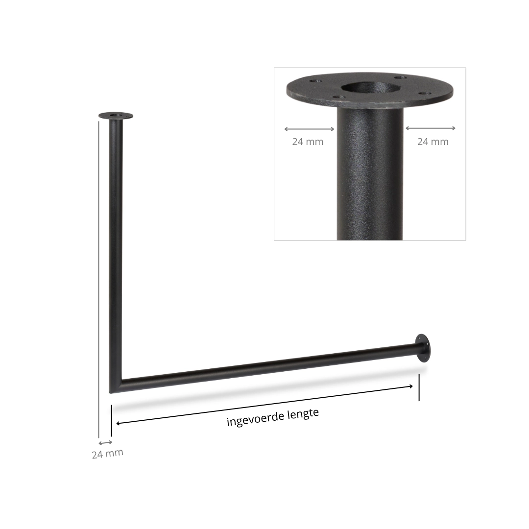 Kleiderstange Eck schwarz Ø32
