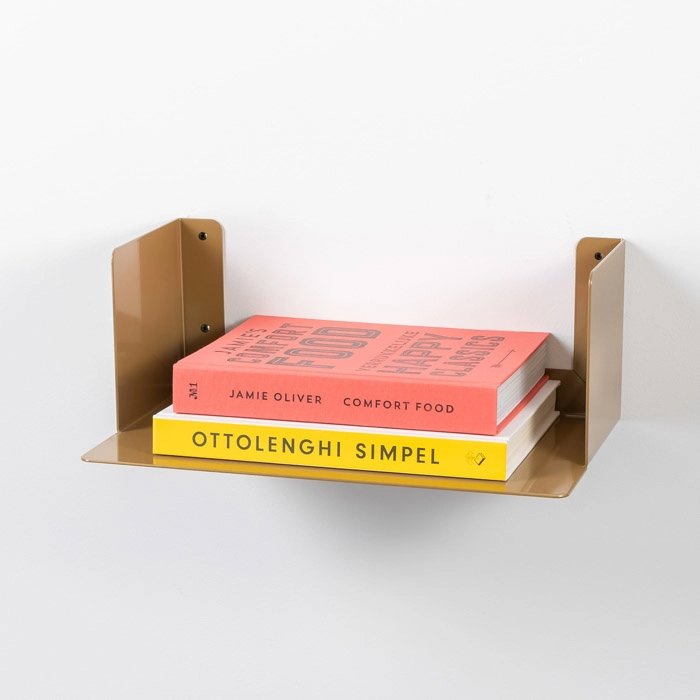 LIROdesign Wandregal - Bücherregal Helsinki Gold - M