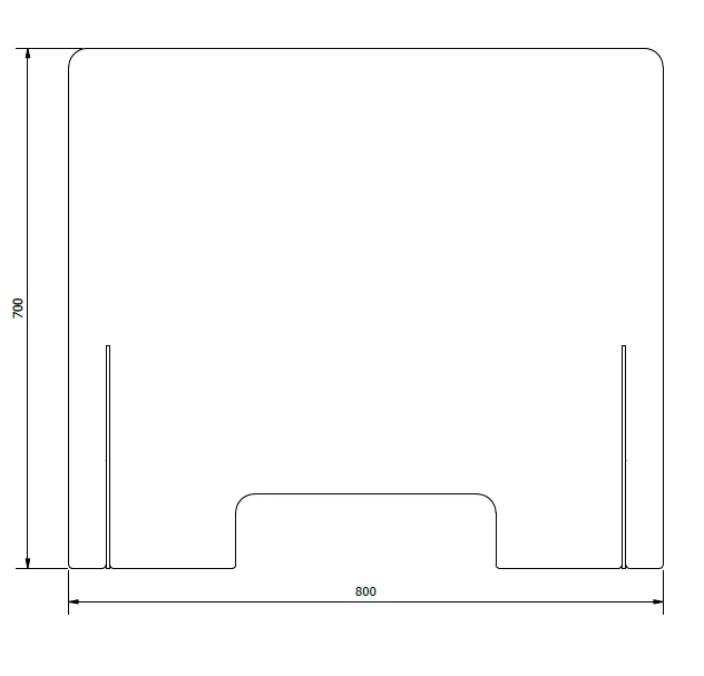 Hustentrennwand aus Kunststoff 800x700mm