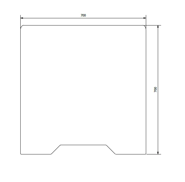 Hustentrennwand aus Kunststoff (gebogen) 700x700mm