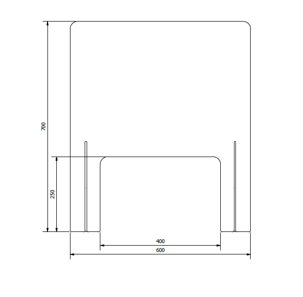 Kunststoff-Hustentrennwand 600x700mm (EXTRA GROSSE ÖFFNUNG)