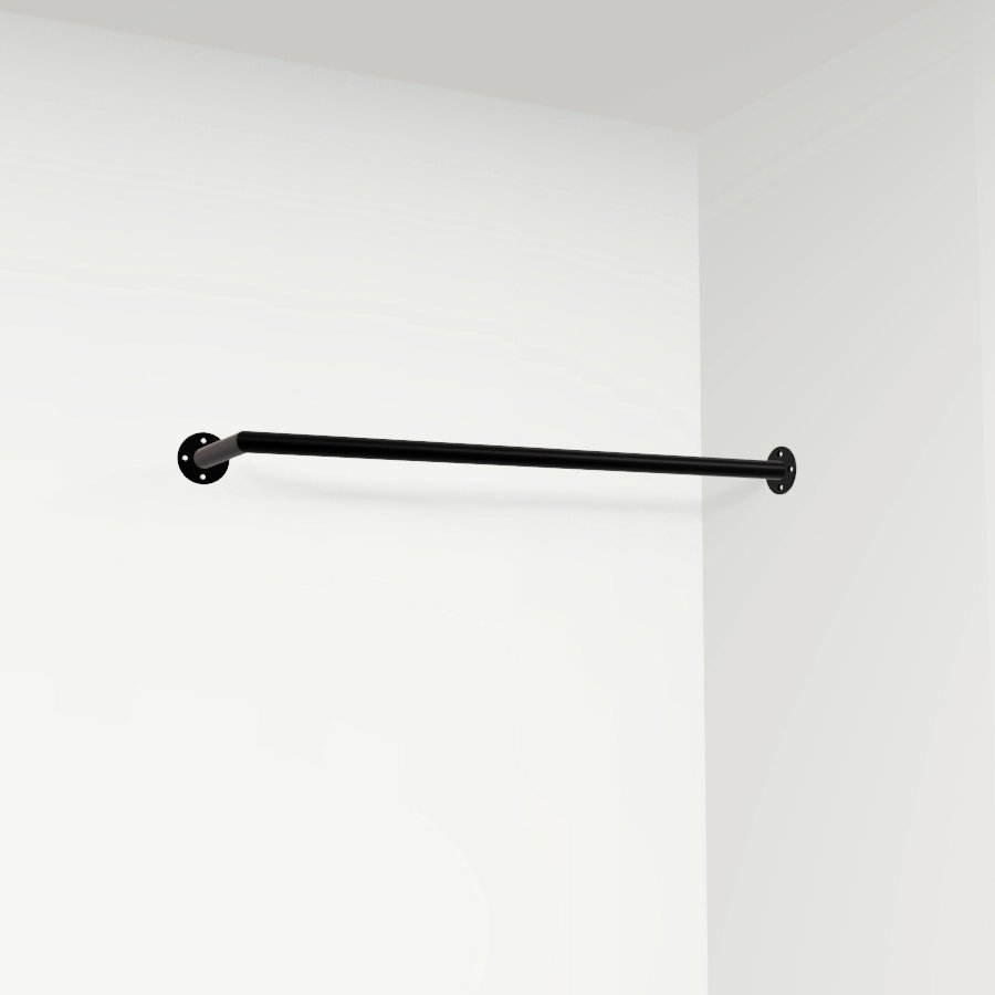Garderobenstange Eck schwarz Ø32