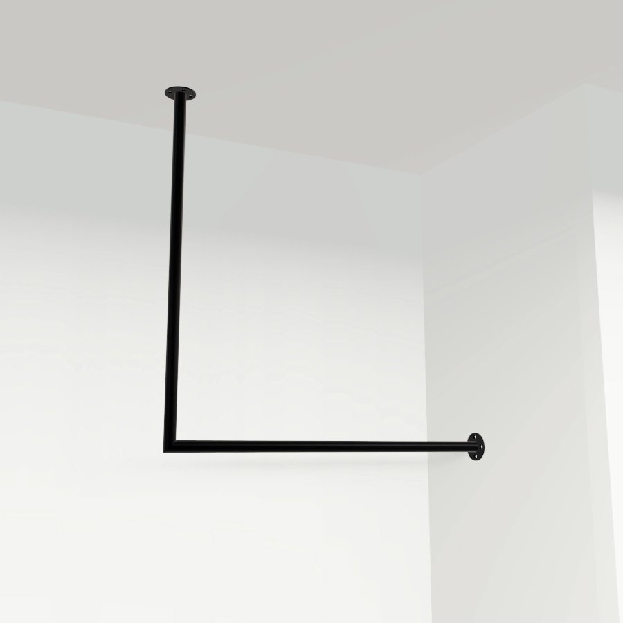 Garderobenstange Eck schwarz Ø32