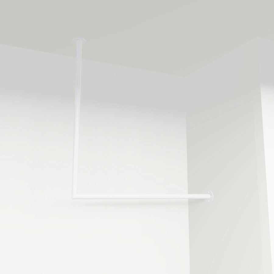 Garderobenstange Eck weiß Ø32