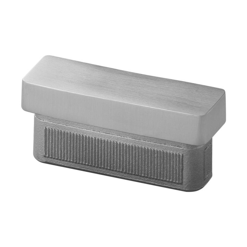 Flache Endkappe aus Edelstahl für Rohr 40x20 mm