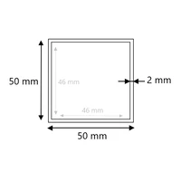 Edelstahl Vierkantrohr ungeschliffen 50x50x2