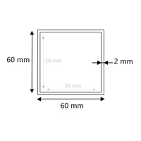 Edelstahl Vierkantrohr ungeschliffen 60x60x2