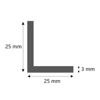 Stahl Winkelprofil kaltgewalzt 25x25x3