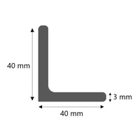 Stahl Winkelprofil warmgewalzt 40x40x3