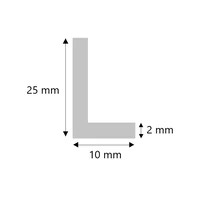 Aluminium Winkelprofil 25x10x2