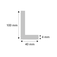 Aluminium Winkelprofil 100x40x4