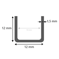 Stahl U-Profil kaltgewalzt 12x12x12x1,5