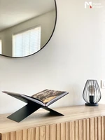 LIROdesign Buchstütze Schwarz - Buchständer - Metallbuchständer - Buchständer