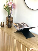 LIROdesign Buchstütze Schwarz - Buchständer - Metallbuchständer - Buchständer