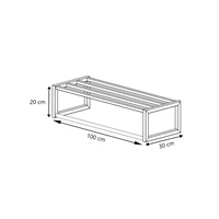 LIROdesign Garderobe Lissabon - Wandgarderobe Schwarz - 100cm