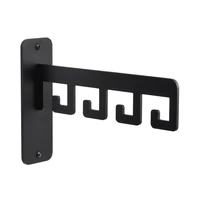 LIROdesign Garderobe Barcelona - Wandgarderobe Schwarz - 4 haken