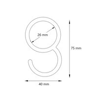 Garderobenhaken aus Edelstahl für Rohr Ø25