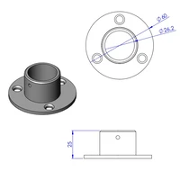 Verchromter Flansch Ø25 Edelstahl Typ 1