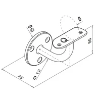Runde Handlauf weiß - Ø42,4 mm