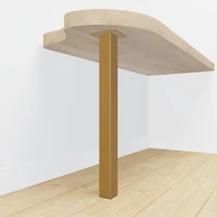 Tischbein Gold vierkant