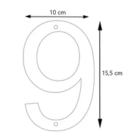 LIROdesign - Hausnummer Edelstahl - Nr. 9