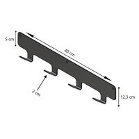 LIROdesign Garderobe Valencia - Wandgarderobe Bronze - 40cm