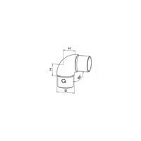 Eckverbinder 90° gebogen für Rohr Ø33,7