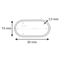 Schwarze Kleiderstange oval 30x15