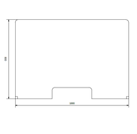 Hustentrennwand aus Kunststoff mit T-Bein aus Edelstahl 1000x800mm