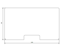 Hustentrennwand aus Kunststoff mit T-Bein aus Edelstahl 1200x800mm