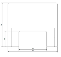 Kunststoff-Hustentrennwand 800x700mm (EXTRA GROSSE ÖFFNUNG)
