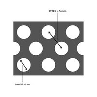 Aluminium Lochblech Loch 3 x Distanz 5 x Dicke 1,5 mm
