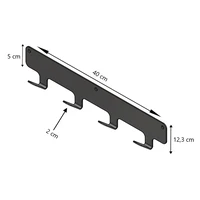 LIROdesign Garderobe Valencia - Wandgarderobe schwarz - 40cm