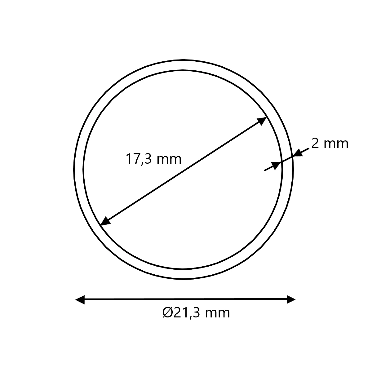 Edelstahl Rundrohr ungeschliffen Ø21,3x2