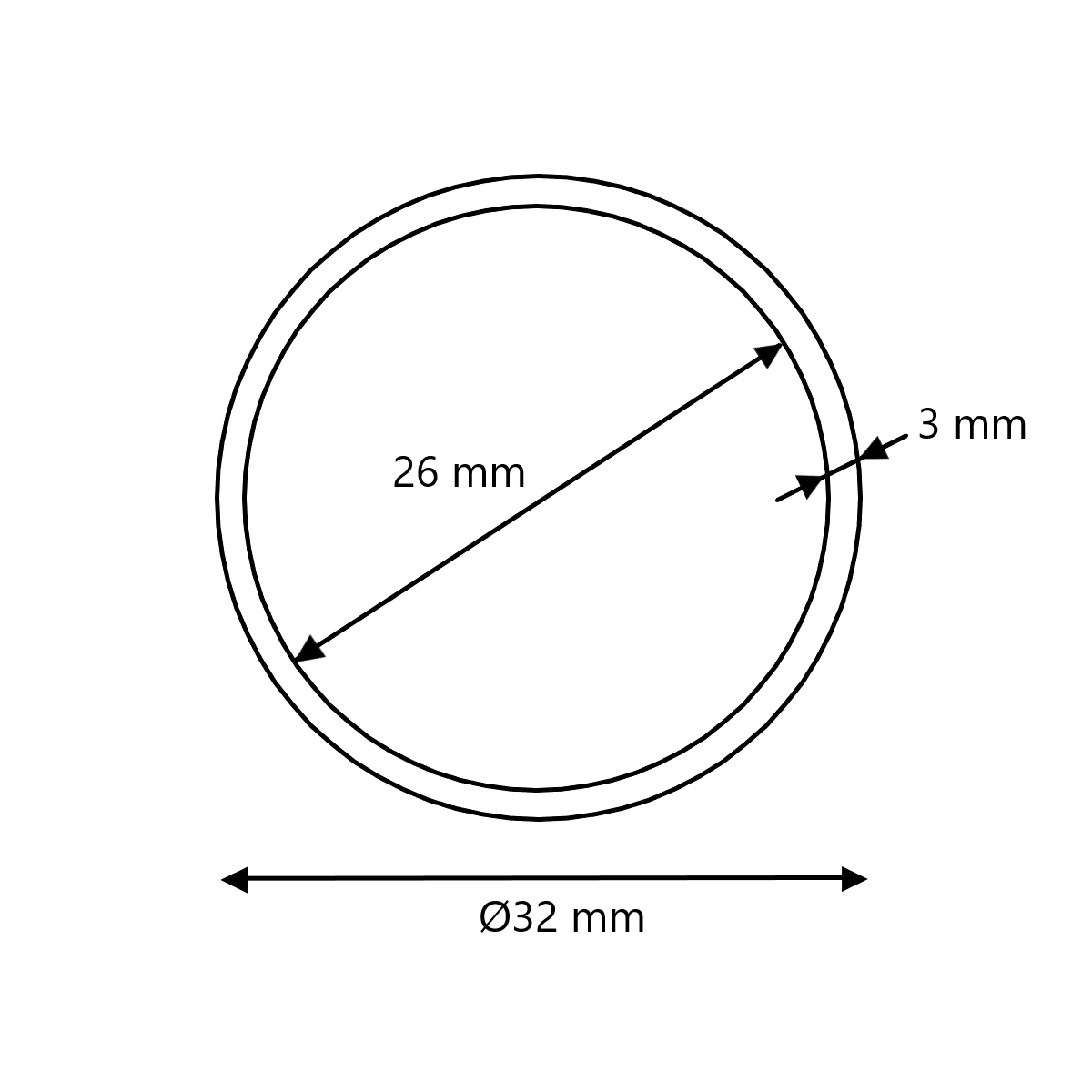 Stahlrohr rund Ø32x3