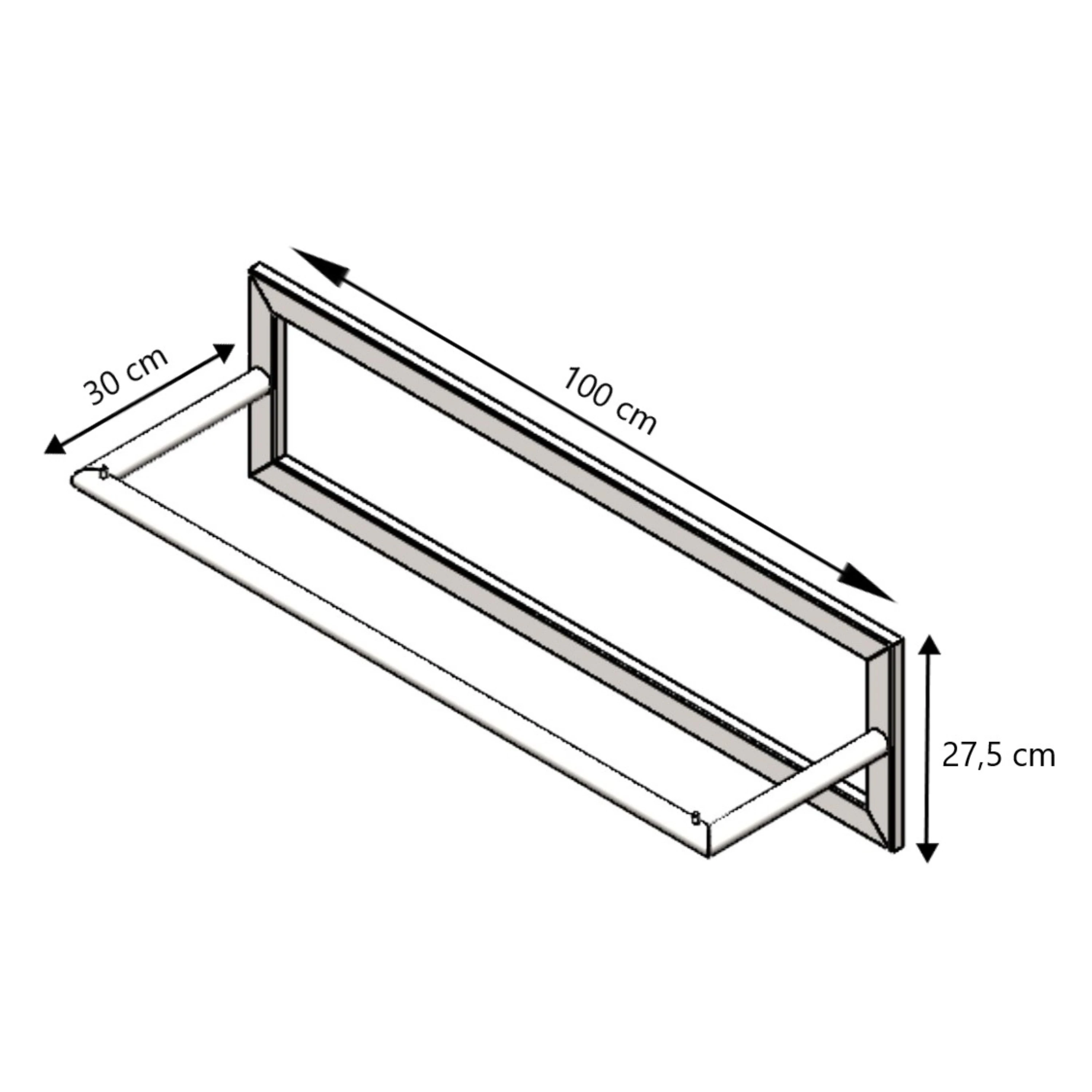 LIROdesign Garderobe Berlin - Wandgarderobe Schwarz - 100cm