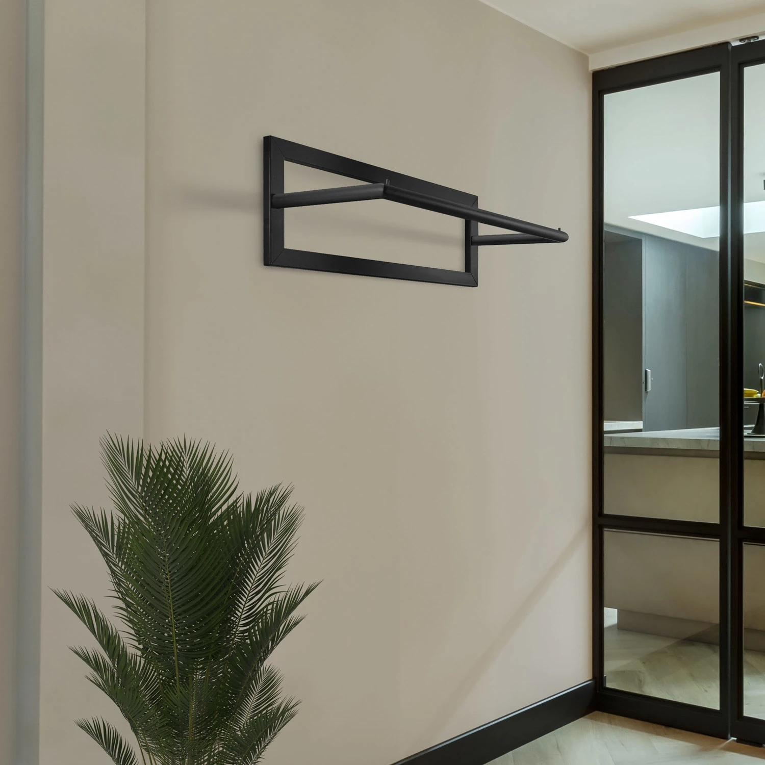 LIROdesign Garderobe Berlin - Wandgarderobe Schwarz - 80cm