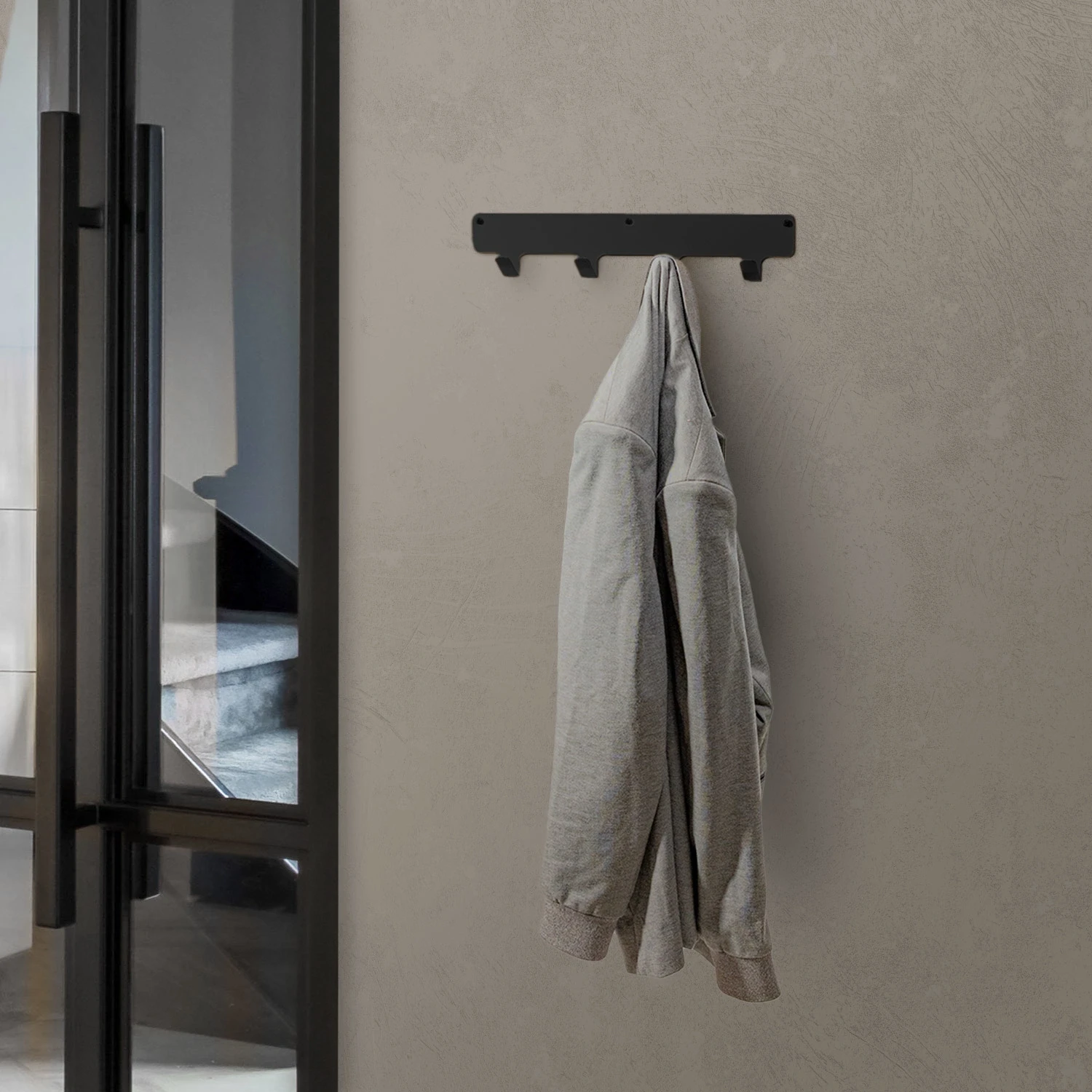 LIROdesign Garderobe Valencia - Wandgarderobe schwarz - 40cm