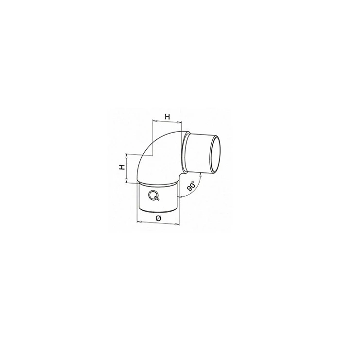 Eckverbinder gebogen 90° für Rohr Ø42,4