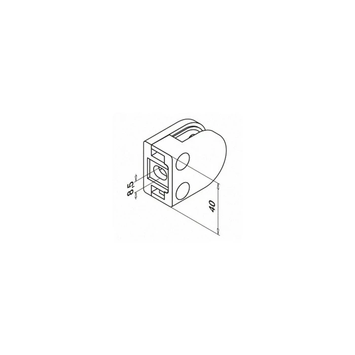 Glasklemme Modell 2700 für Baluster Ø33,7